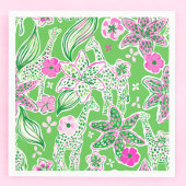 Preppy Giraffen Lily Roze Groen  Servet