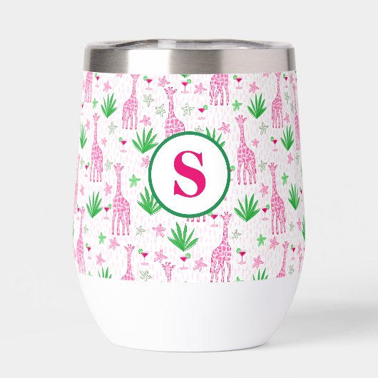 Preppy Giraffes Cosmopolitans Monogram (Achterkant)