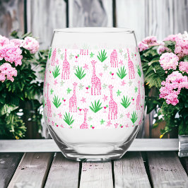 Preppy Giraffes Cosmopolitans Wijnglas Zonder Voet