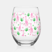 Preppy Giraffes Cosmopolitans Wijnglas Zonder Voet (Voorkant)