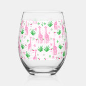 Preppy Giraffes Cosmopolitans Wijnglas Zonder Voet (Links)