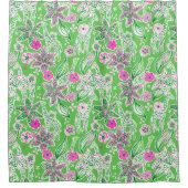 Preppy Giraffes Lily Pink Green Douchegordijn (Voorkant)