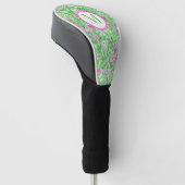 Preppy Giraffes Lily Roze Groen Monogram Golfheadcover (Schuin)