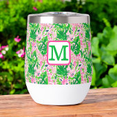 Preppy Giraffes Roze Groen Tropisch Monogram
