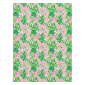 Preppy Giraffes Roze Groen Tropisch Tafelkleed (Voorkant)