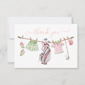 Preppy Girl Golf waslijn Bedankt Opmerking (Voorkant)