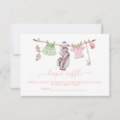 Preppy Girl Golf waslijn Luier Raffle kaart (Voorkant)