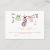 Preppy Girl Golf waslijn Luier Raffle kaart (Voorkant)