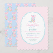 Preppy Girls Cowgirl First Rodeo Birthday Kaart (Voorkant / Achterkant)