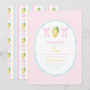 Preppy Girls Summer Lemon Eerste Verjaardag Kaart