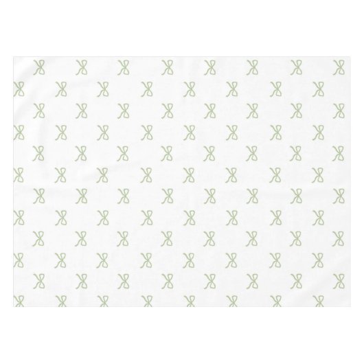Preppy Girly Green Bow Pattern Spring & Summer  Tafelkleed (Voorkant (Horizontaal))