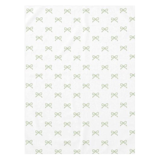 Preppy Girly Green Bow Pattern Spring & Summer  Tafelkleed (Voorkant)