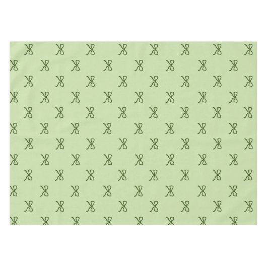 Preppy Girly Green Bow Pattern Spring & Summer  Tafelkleed (Voorkant (Horizontaal))