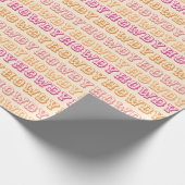 Preppy Girly Howdy Hot Roze Sinaasappel Cadeaupapier (Hoek)