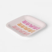 Preppy Girly Howdy Hot Roze Sinaasappel Papieren Bordje (Gebogen)