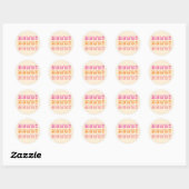 Preppy Girly Howdy Hot Roze Sinaasappel Ronde Sticker (Vel)