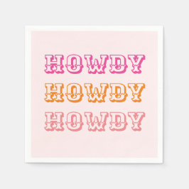 Preppy Girly Howdy Hot Roze Sinaasappel Servet
