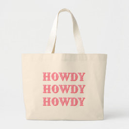 Preppy Girly Howdy Pink Grote Tote Bag