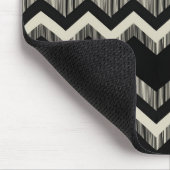 Preppy Girly Patroon Zwart en Grijs Chevron Muismat (Hoek)