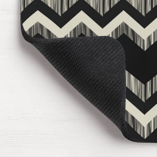 Preppy Girly Patroon Zwart en Grijs Chevron Muismat (Hoek)