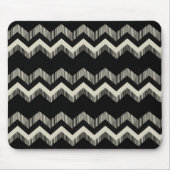 Preppy Girly Patroon Zwart en Grijs Chevron Muismat (Voorkant)
