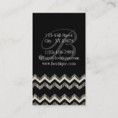 Preppy Girly Patroon Zwart en Grijs Chevron Visitekaartje (Achterkant)