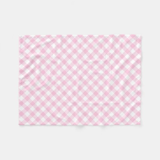 Preppy Girly Pink Gingham Pset Pattern Fleece Deken (Voorkant (Horizontaal))
