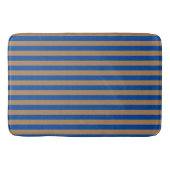Preppy Gold en Blue Stripes Geometric Pattern Badmat (Voorkant)