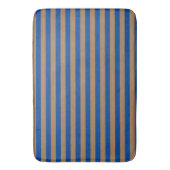 Preppy Gold en Blue Stripes Geometric Pattern Badmat (Voorkant Verticaal)
