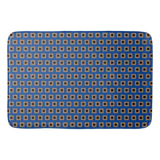 Preppy Gold en Bronze Geometric Grid Pattern Badmat (Voorkant)