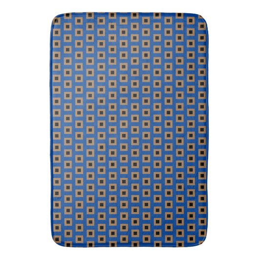 Preppy Gold en Bronze Geometric Grid Pattern Badmat (Voorkant Verticaal)