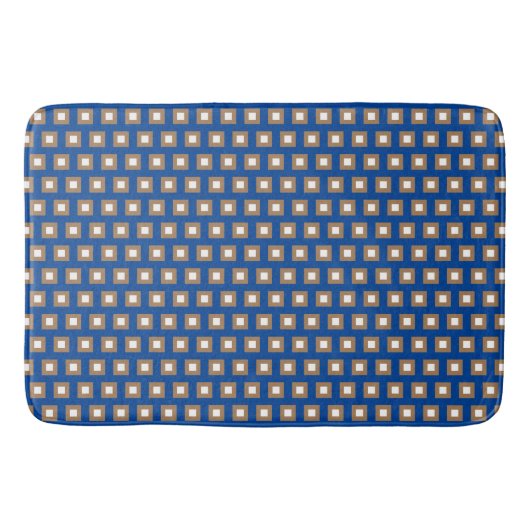 Preppy Gold en Bronze Geometric Grid Pattern Badmat (Voorkant)