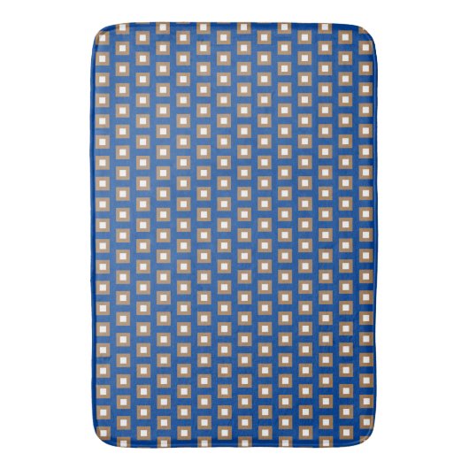 Preppy Gold en Bronze Geometric Grid Pattern Badmat (Voorkant Verticaal)