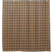Preppy Gold en Bronze Geometric Grid Pattern Douchegordijn (Voorkant)