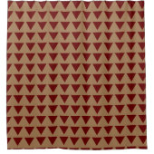 Preppy Gold en Burgundy Geometric Pattern Douchegordijn (Voorkant)