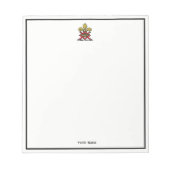 Preppy Gold Red Heraldic Crest Fleur de Lis Emblem Notitieblok (Voorkant)