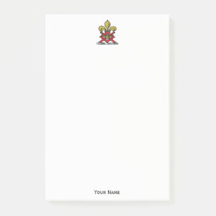 Preppy Gold Red Heraldic Crest Fleur de Lis Emblem Post-it® Notes
