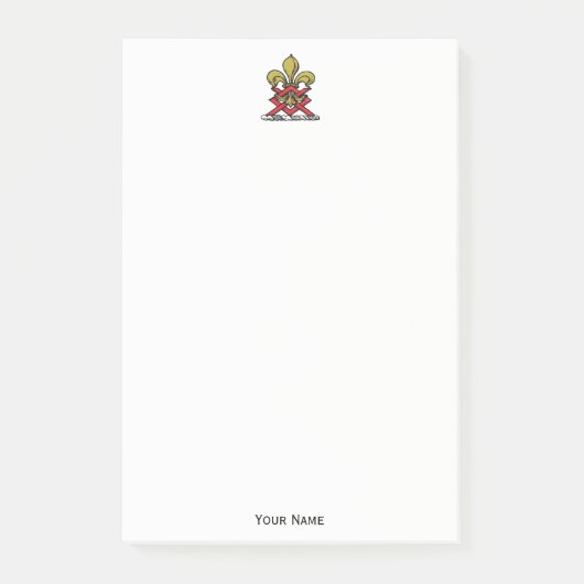 Preppy Gold Red Heraldic Crest Fleur de Lis Emblem Post-it® Notes (Voorkant)