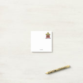 Preppy Gold Red Heraldic Crest Fleur de Lis Emblem Post-it® Notes (Op bureau)