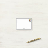 Preppy Gold Red Heraldic Crest Fleur de Lis Emblem Post-it® Notes (Op bureau)
