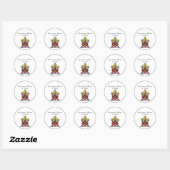 Preppy Gold Red Heraldic Crest Fleur de Lis Emblem Ronde Sticker (Vel)