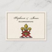 Preppy Gold Red Heraldic Crest Fleur de Lis Emblem Visitekaartje (Voorkant)