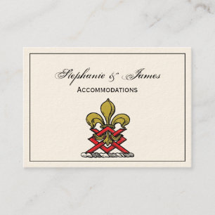 Preppy Gold Red Heraldic Crest Fleur de Lis Emblem Visitekaartje
