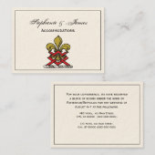 Preppy Gold Red Heraldic Crest Fleur de Lis Emblem Visitekaartje (Voorkant / Achterkant)