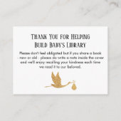 Preppy Gold Stork Book Request Kaarten invoegen (Achterkant)