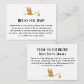 Preppy Gold Stork Book Request Kaarten invoegen (Voorkant / Achterkant)