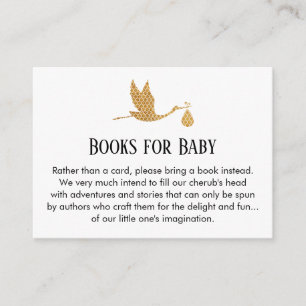 Preppy Gold Stork Book Request Kaarten invoegen