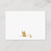 Preppy Gold Stork Luier Raffle Ticket Insert Kaart (Achterkant)