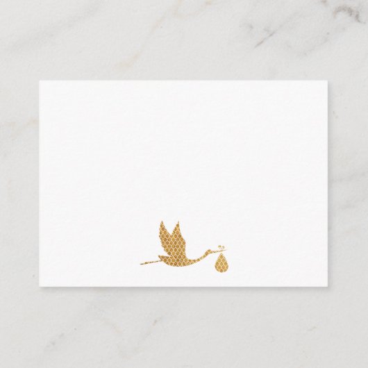 Preppy Gold Stork Luier Raffle Ticket Insert Kaart (Achterkant)