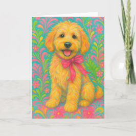 Preppy Golden Doodle Kaart